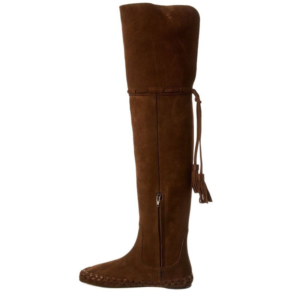 Celine Marlou Suede Over-The-Knee Boot, Brown - Picture 2 of 5